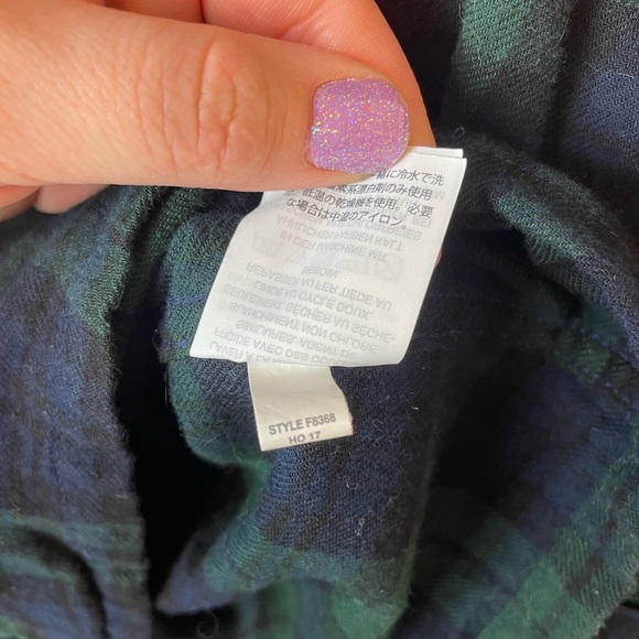 J. Crew Women’s Green and Blue Plaid Pajama Shirt Button Up Size Small - Picture 5 of 10